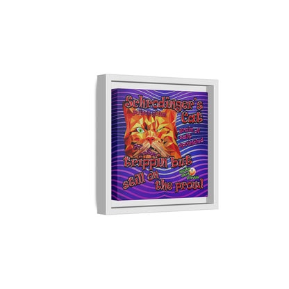 schrodinger's cat - framed canvas art (purple wave)