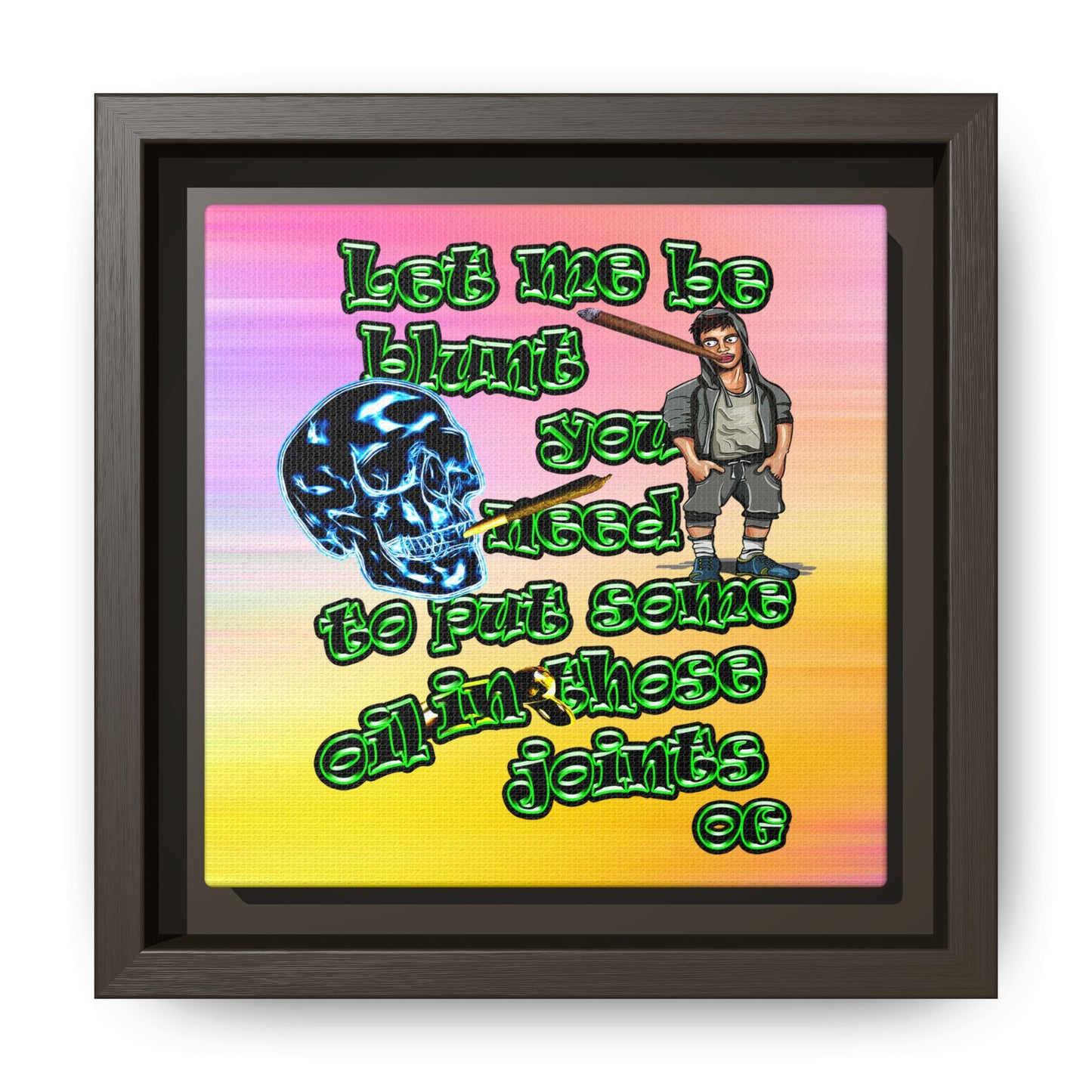 og - framed canvas art (color blur)