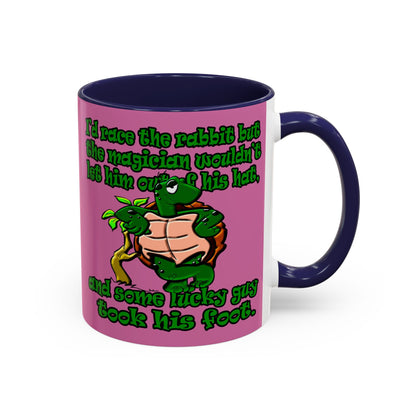 turtle race - Accent Mug (light pink)
