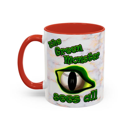 green monster - Accent Mug (white marble)
