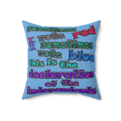 declaration of the independents - Faux Suede Square Pillow - (light blue)