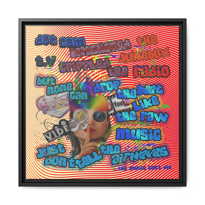 drop the beat - framed canvas art (yellow-orange wave)