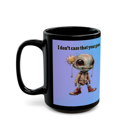 I don't care that your grey - Black Mug (light blue-purple wave)