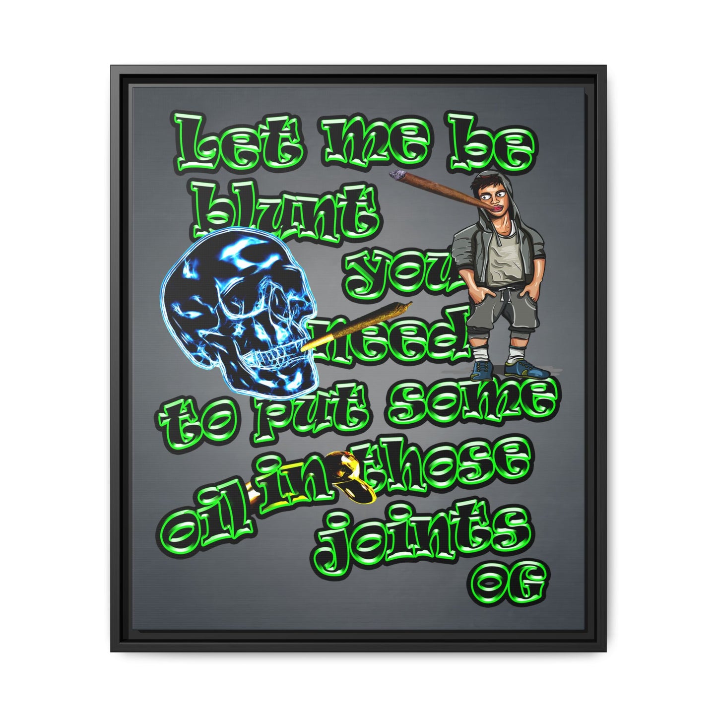 og - framed canvas art (grey-light grey)