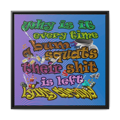 the bum's shit - framed canvas art (light blue-purple wave)