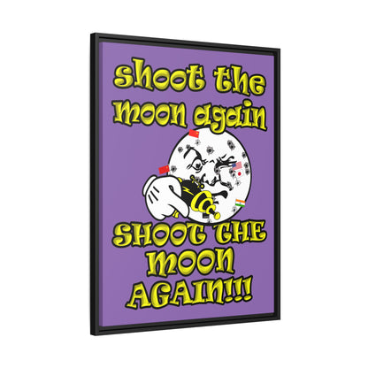 shoot the moon again - framed canvas art (light purple)