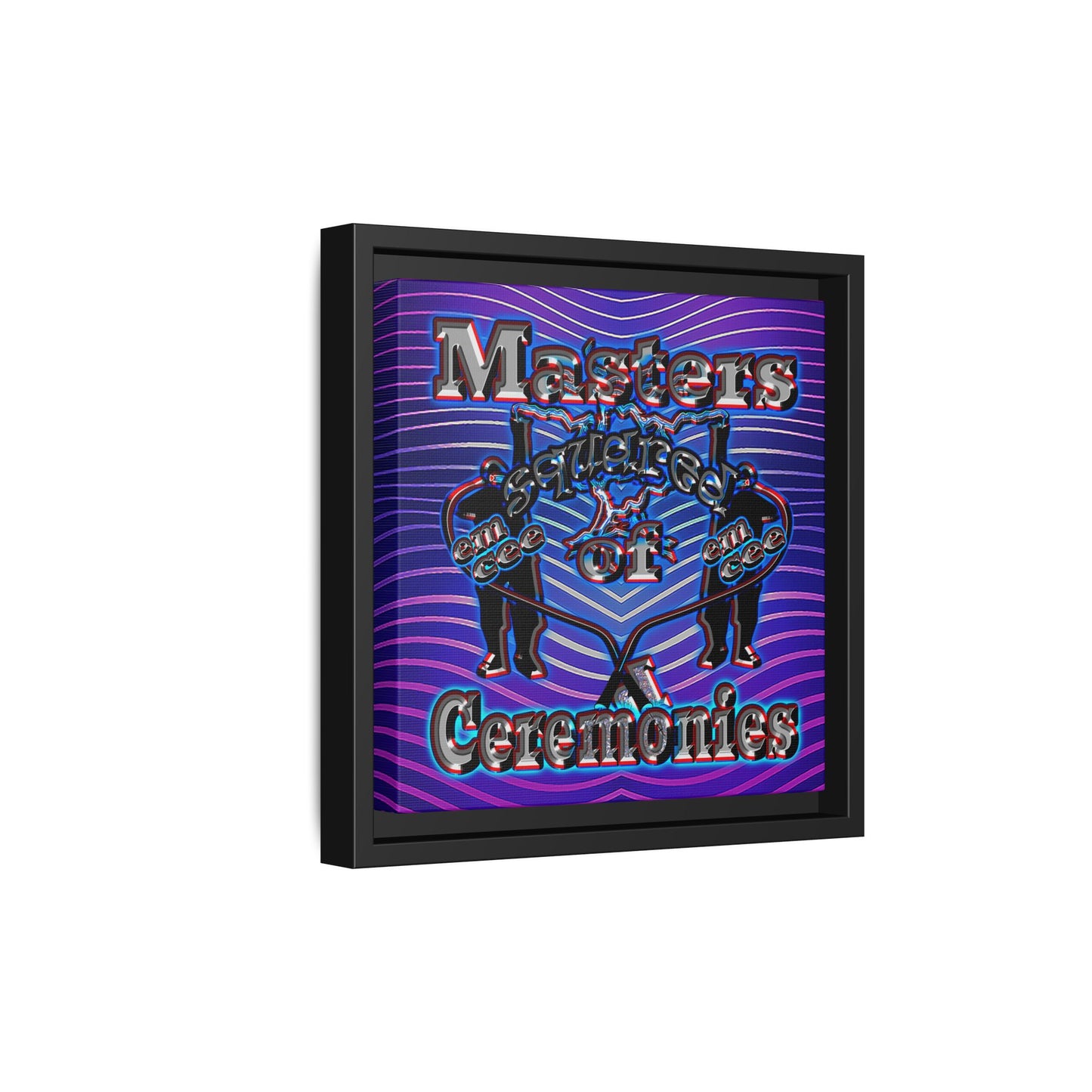em cee squared - framed canvas art (purple wave)