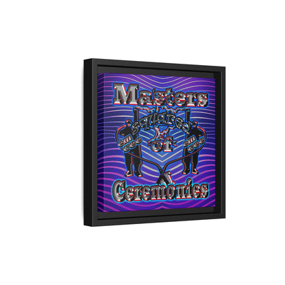 em cee squared - framed canvas art (purple wave)