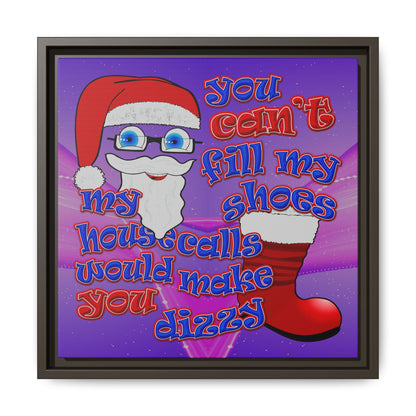 santa's shoes - framed canvas art (purple-pink wave)