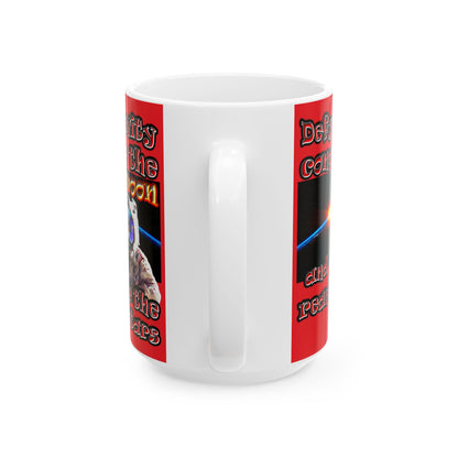 defy conquer reach - White Mug (red)