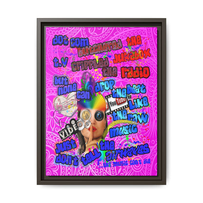 drop the beat - framed canvas art (pink swirl)