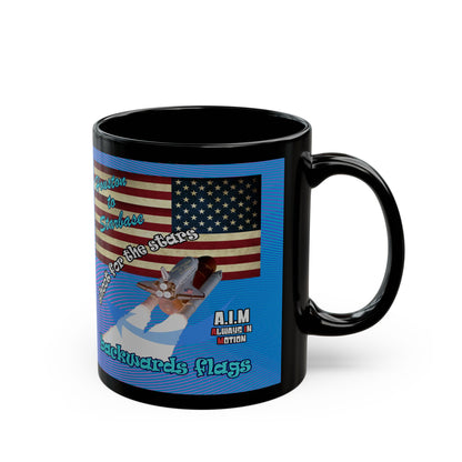 shoot for the stars - Black Mug (light blue-purple wave)