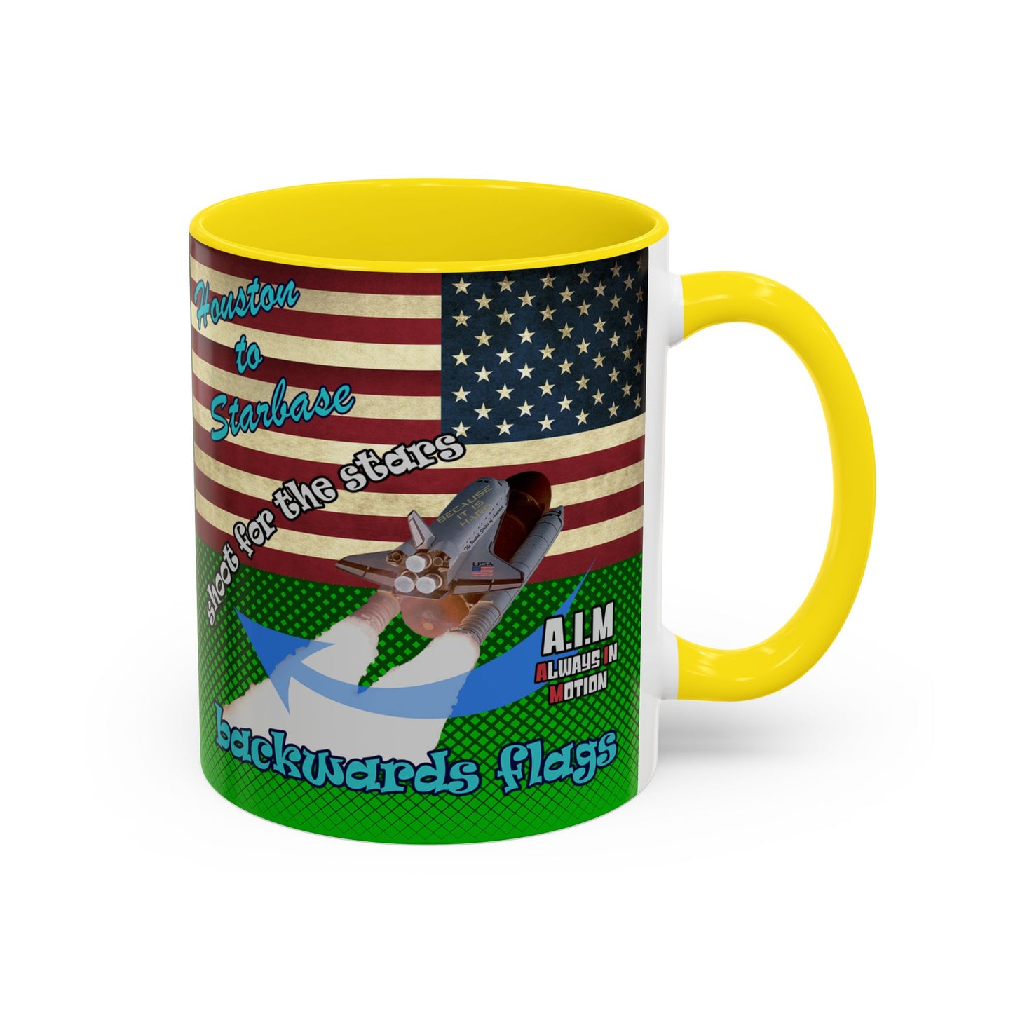 shoot for the stars - Accent Mug (logo green)