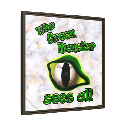 green monster - framed canvas art (white marble)