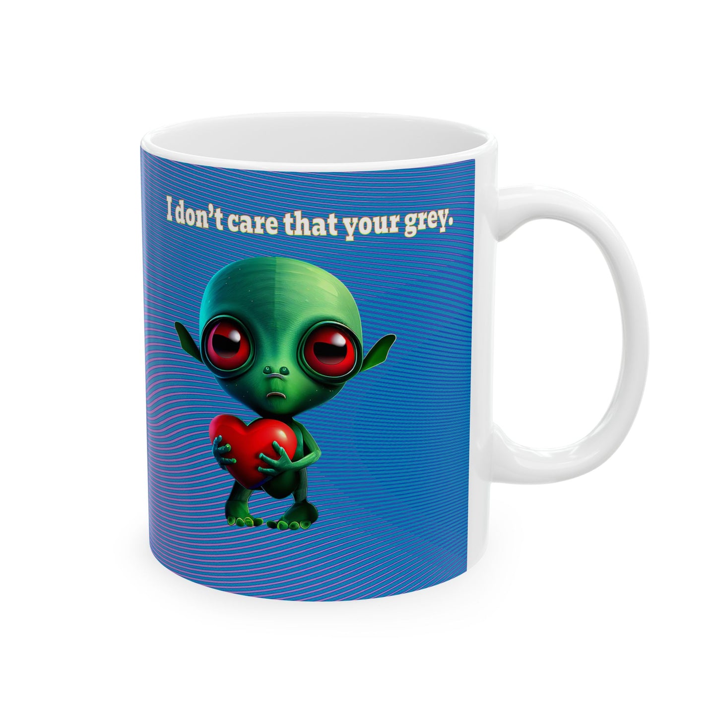 I don't care that your grey - White Mug (light blue-purple wave)