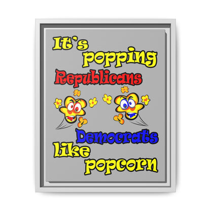 popping like popcorn - framed canvas art (light grey)