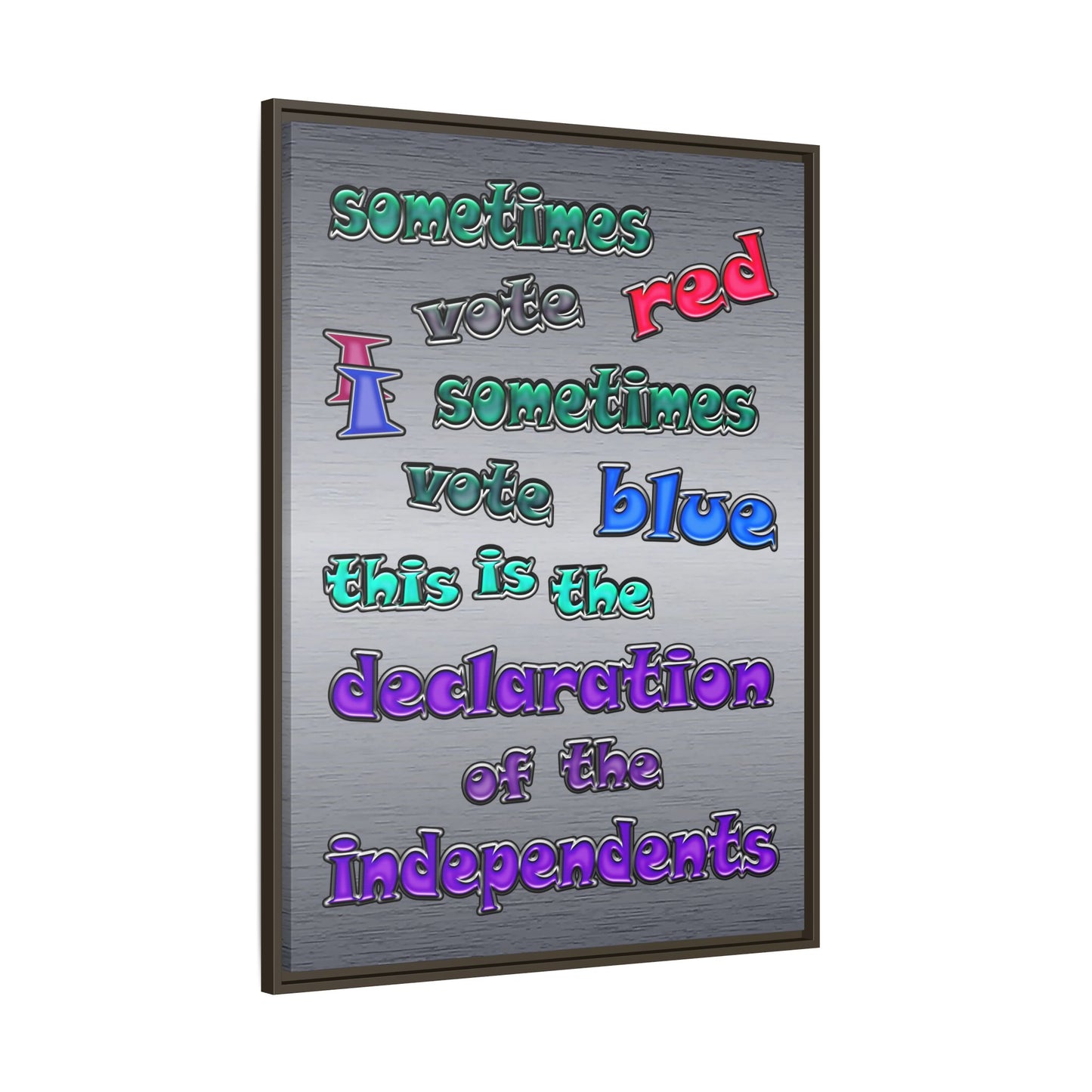 declaration of the independents - framed canvas art (brushed nickel)