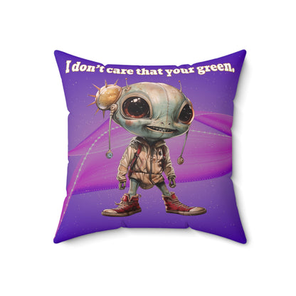 I don't care that your grey - Spun Polyester Square Pillow - (purple-pink wave)