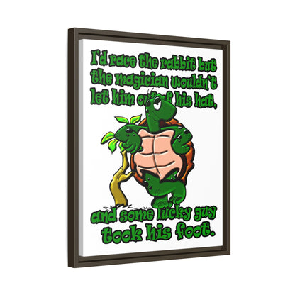 turtle race - framed canvas art (white)