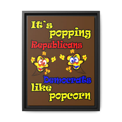 popping like popcorn - framed canvas art (brown)