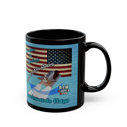 shoot for the stars - Black Mug (faded blue)