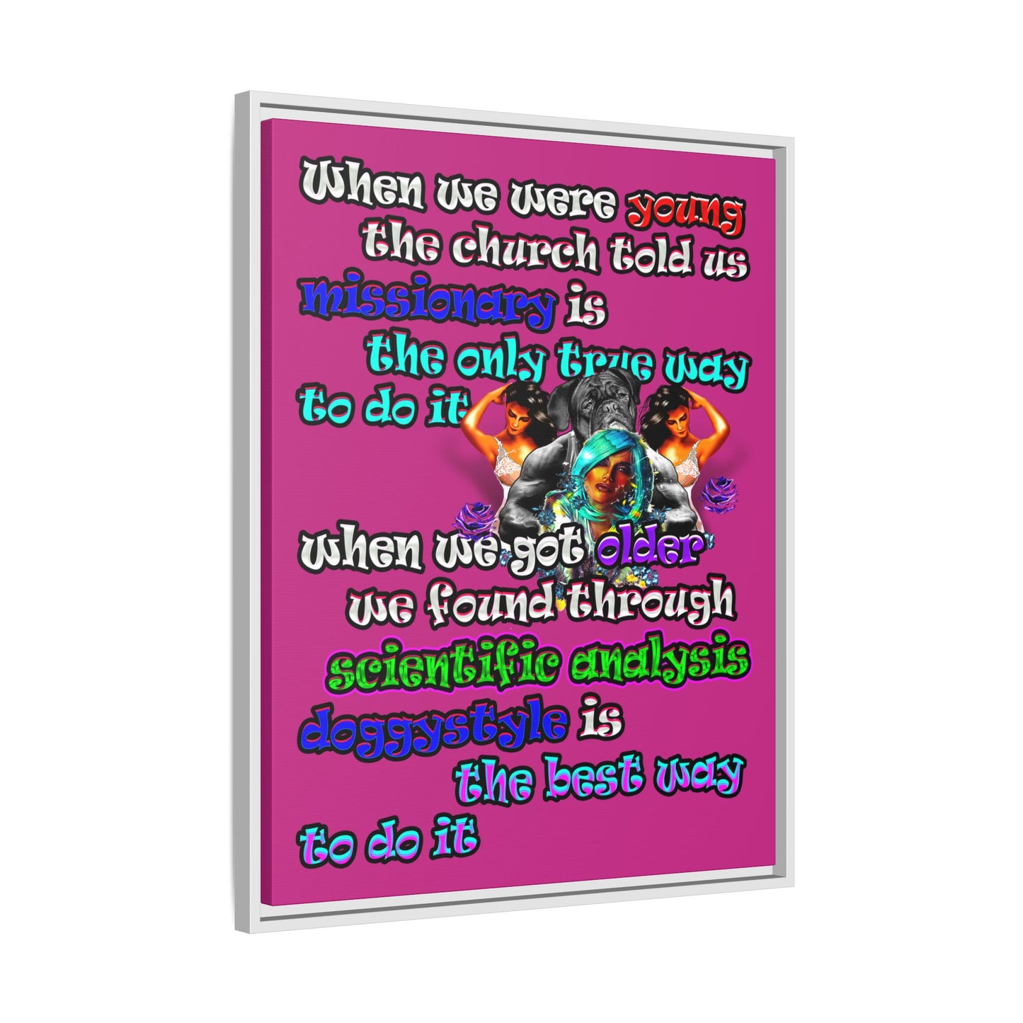 doggystyle - framed canvas art (pink)