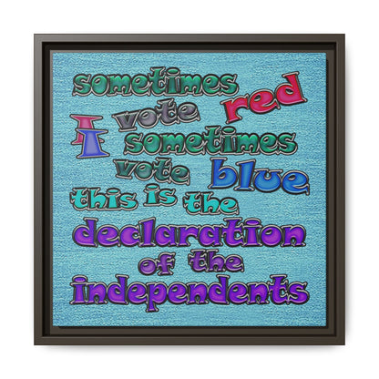 declaration of the independents - framed canvas art (faded blue)