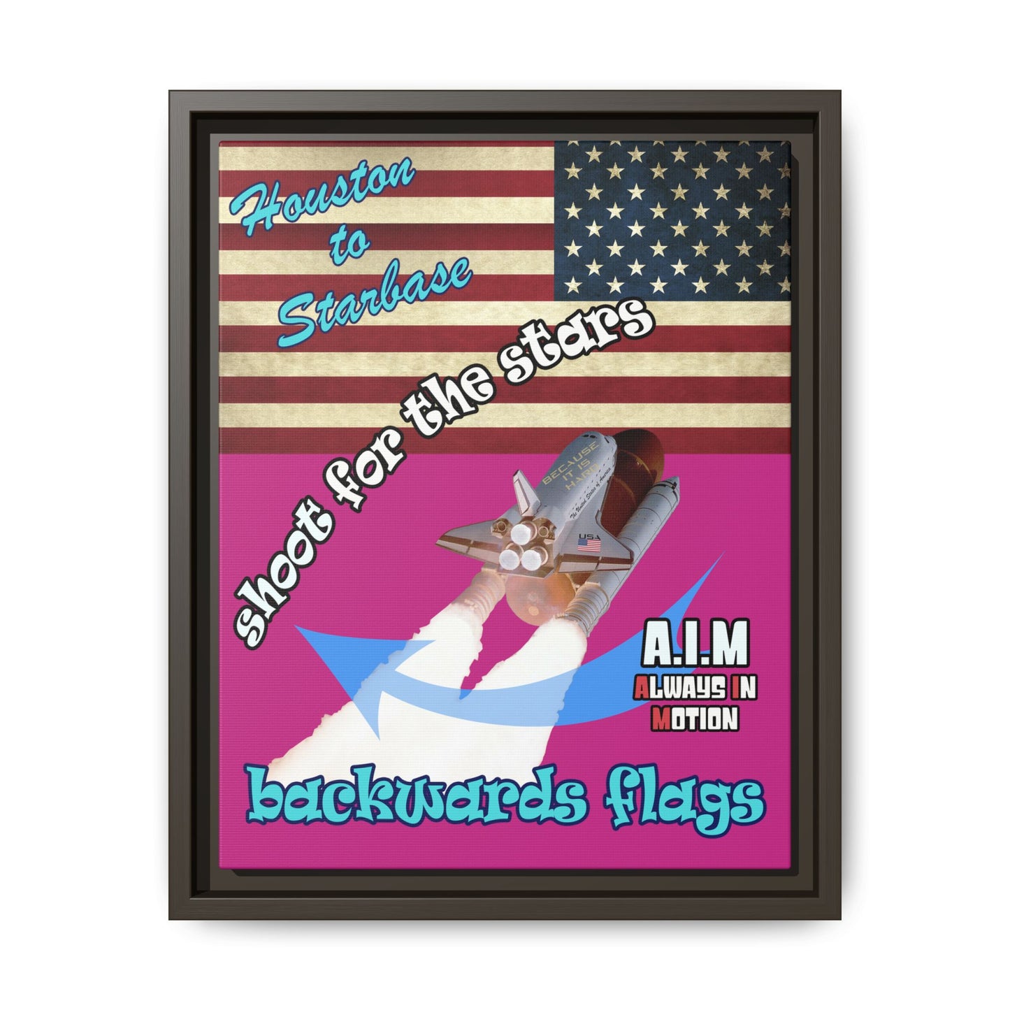 shoot for the stars - framed canvas art (pink)