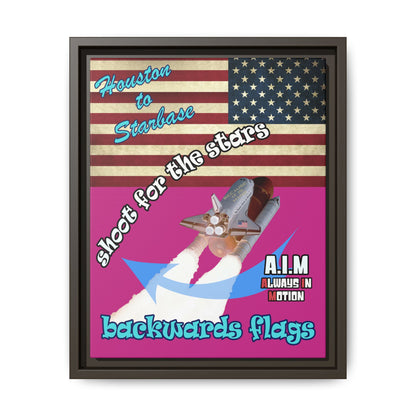 shoot for the stars - framed canvas art (pink)