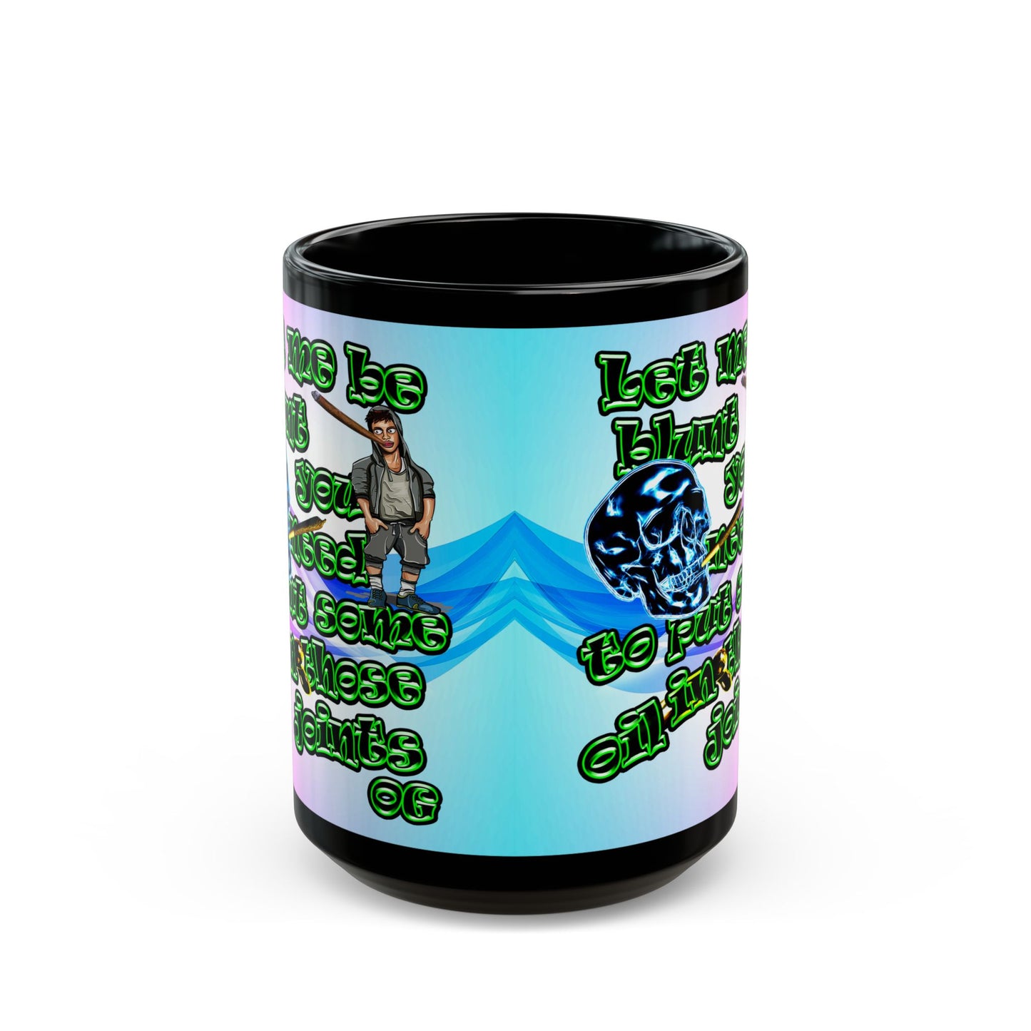 og - Black Mug (light blue-pink wave)