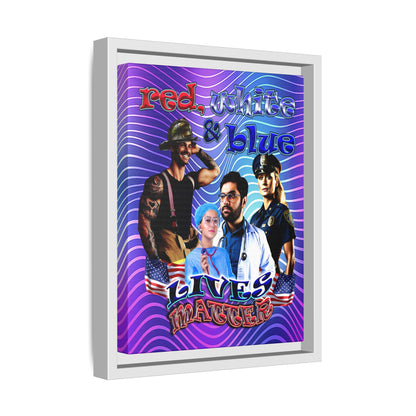 rw&b lives matter - framed canvas art (purple wave)