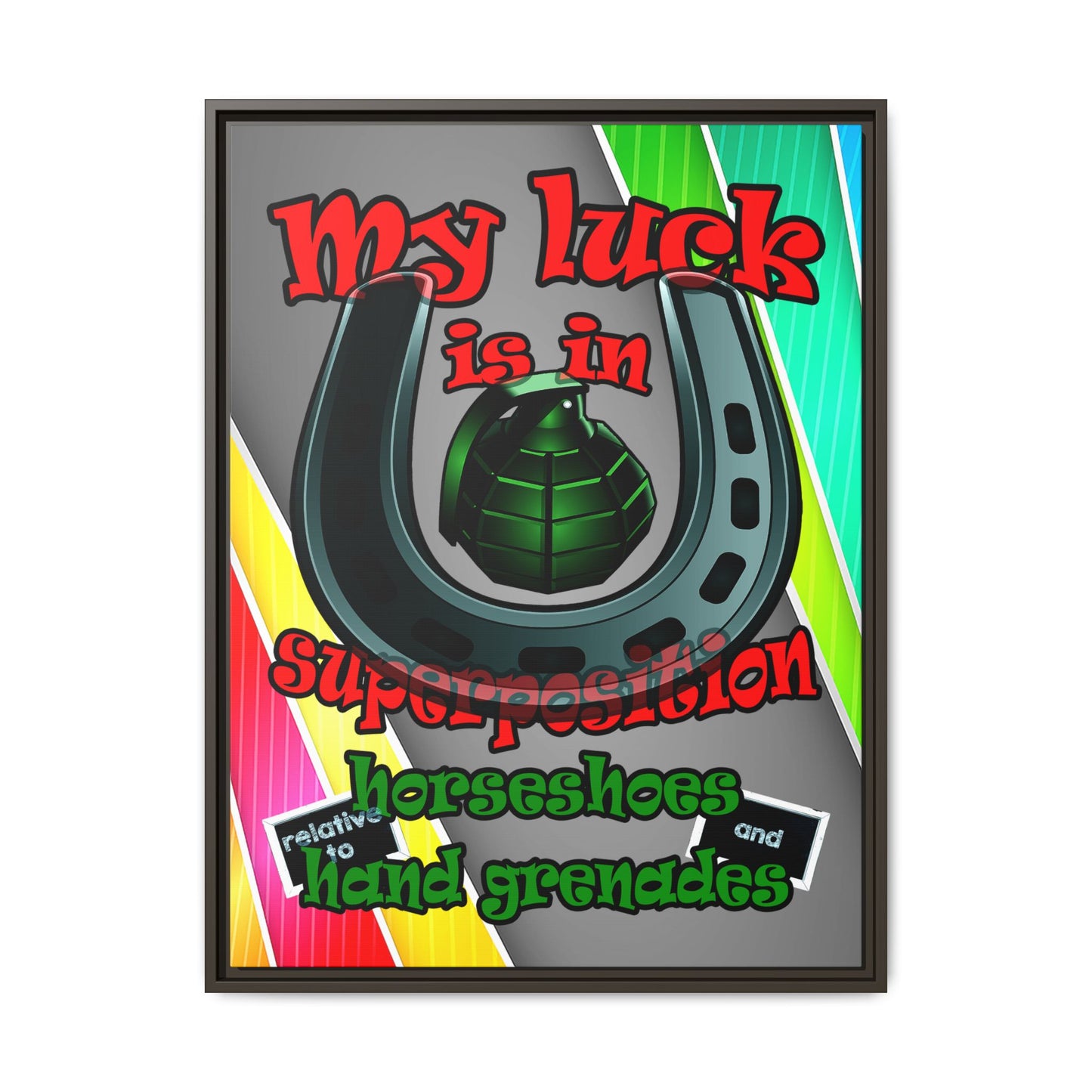 my luck - framed canvas art (rainbow split)