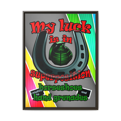 my luck - framed canvas art (rainbow split)