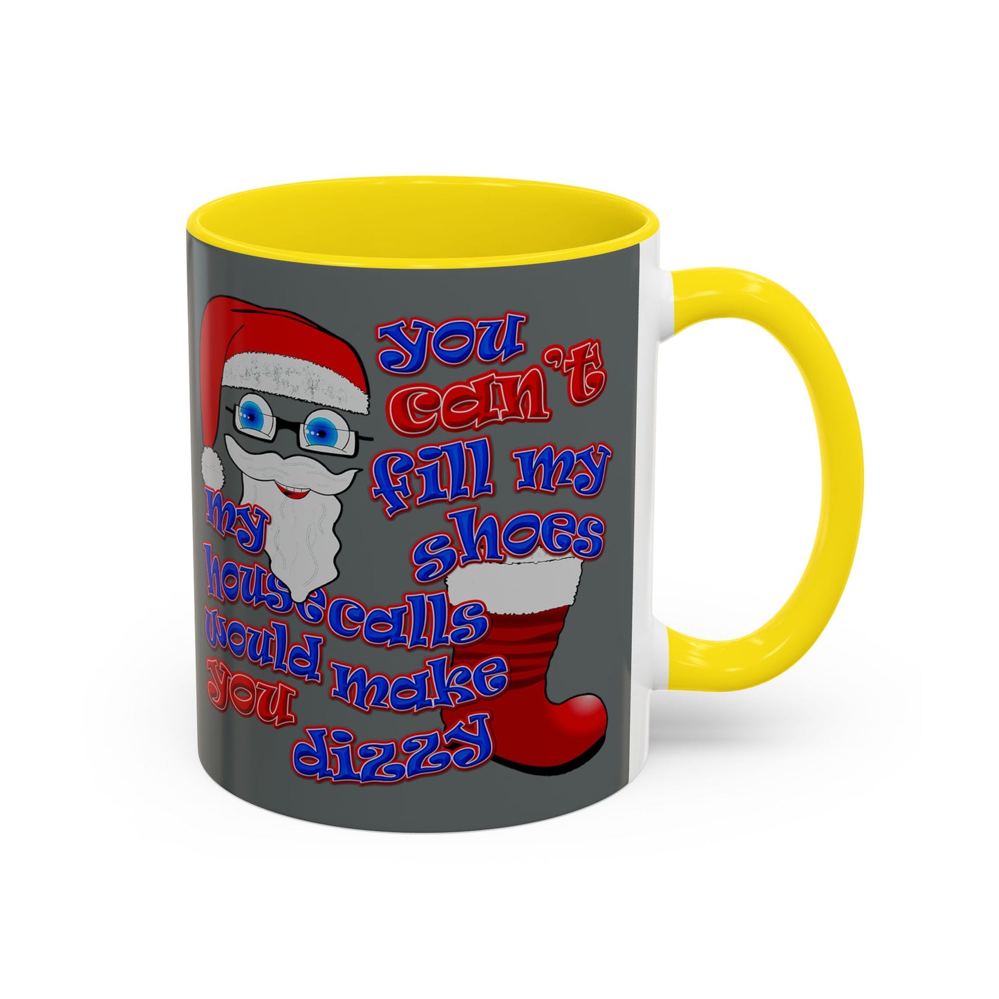 santa's shoes - Accent Mug (dark grey)