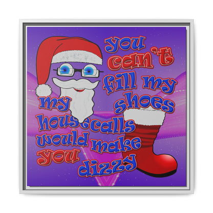 santa's shoes - framed canvas art (purple-pink wave)