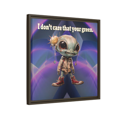 I don't care that your green - framed canvas art (grey-pink wave)