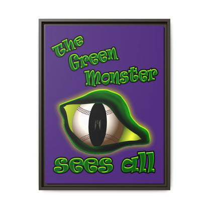 green monster - framed canvas art (purple)