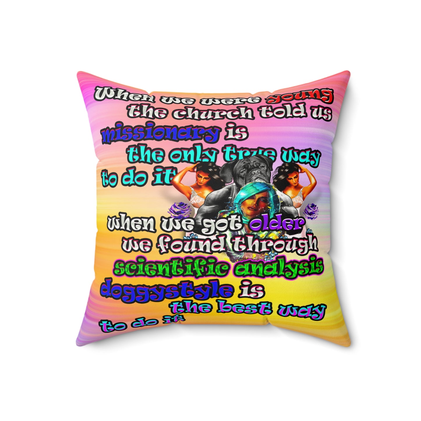 doggystyle - Faux Suede Square Pillow - (color blur)