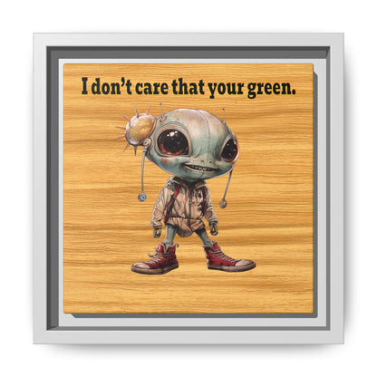 I don't care that your green - framed canvas art (butterscotch wood finish)