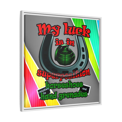 my luck - framed canvas art (rainbow split)