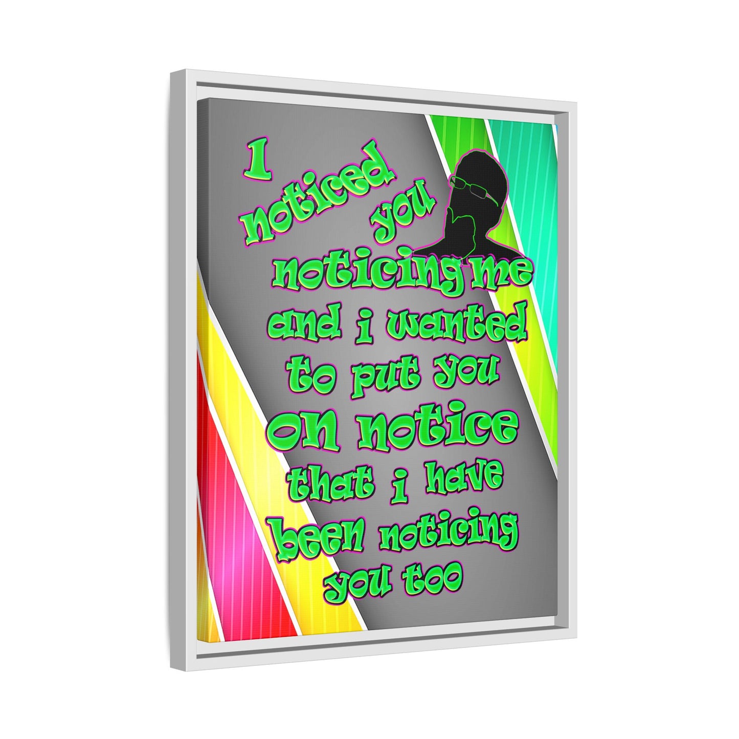 noticed you noticing - framed canvas art (rainbow split)