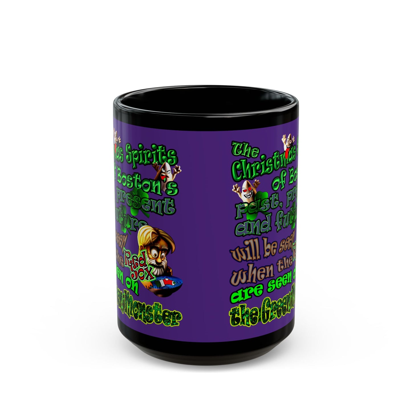 christmas spirits of boston - Black Mug (purple)