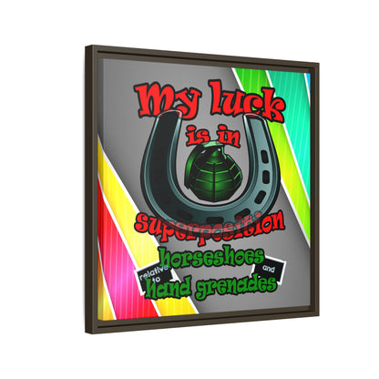 my luck - framed canvas art (rainbow split)