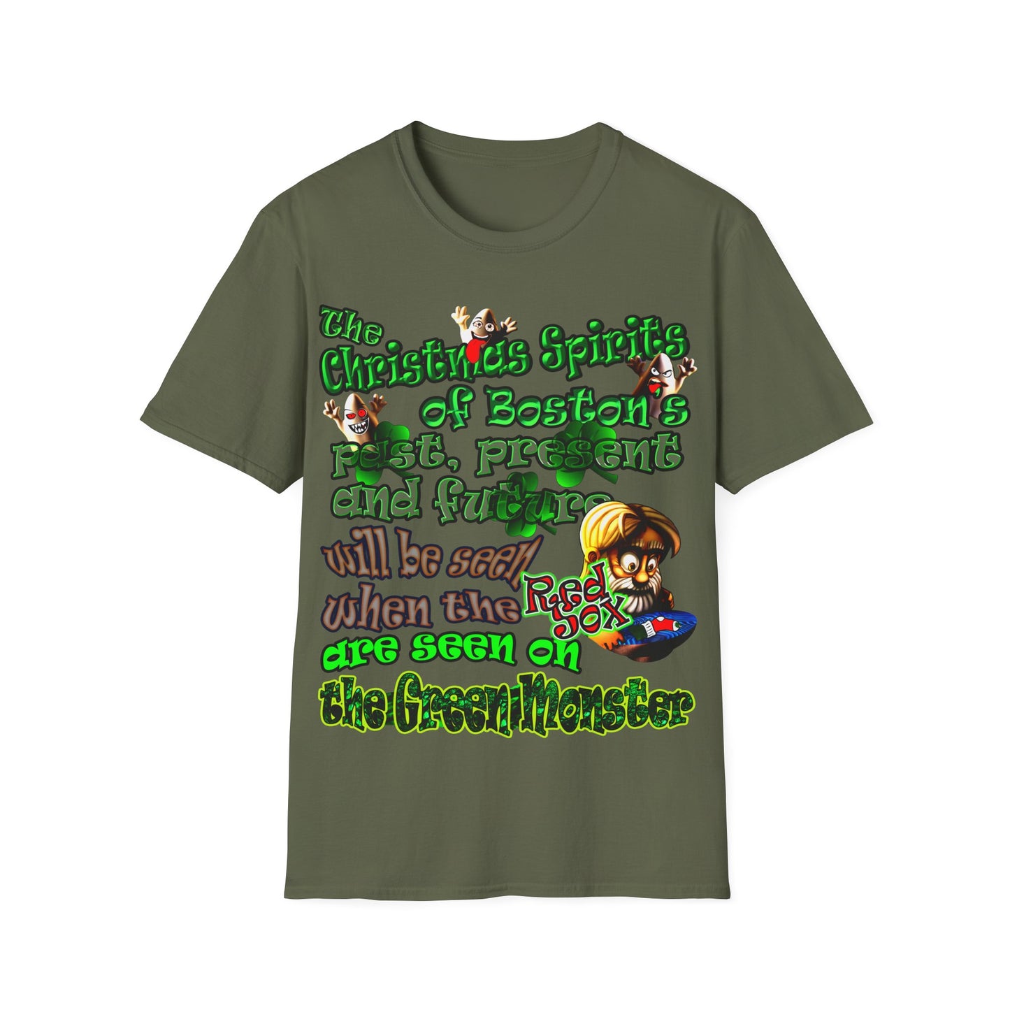 christmas spirits of boston - Unisex Softstyle T-Shirt