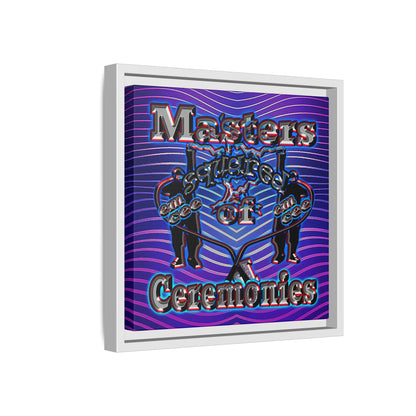 em cee squared - framed canvas art (purple wave)