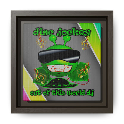 disc jockey - framed canvas art (rainbow split)