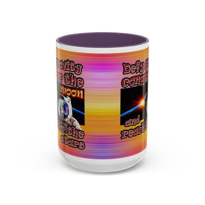 defy conquer reach - Accent Mug (color blur)