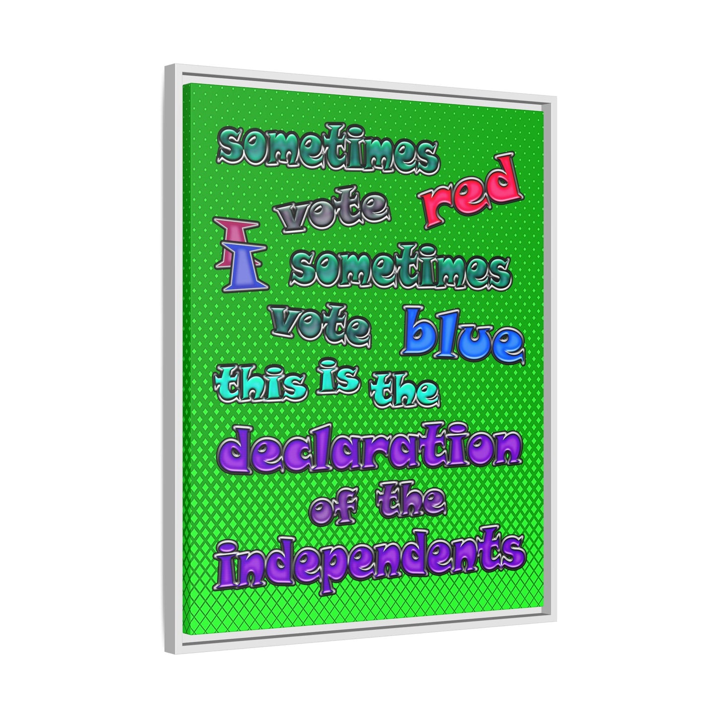 declaration of the independents - framed canvas art (logo green)