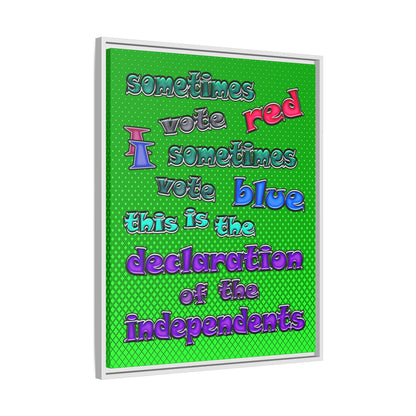declaration of the independents - framed canvas art (logo green)