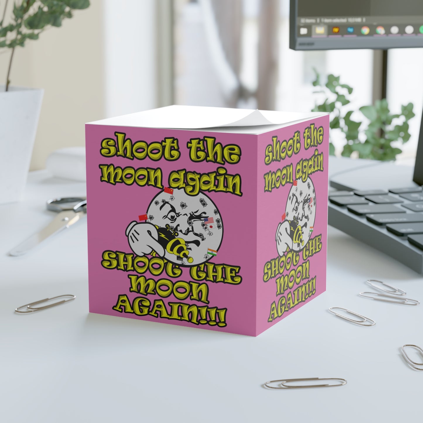 shoot the moon again - note cube (light pink)
